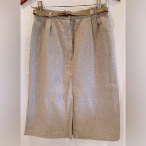 An oatmeal colored wool skirt